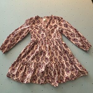 Crewcuts Pink Floral Long-Sleeve Tiered Dress